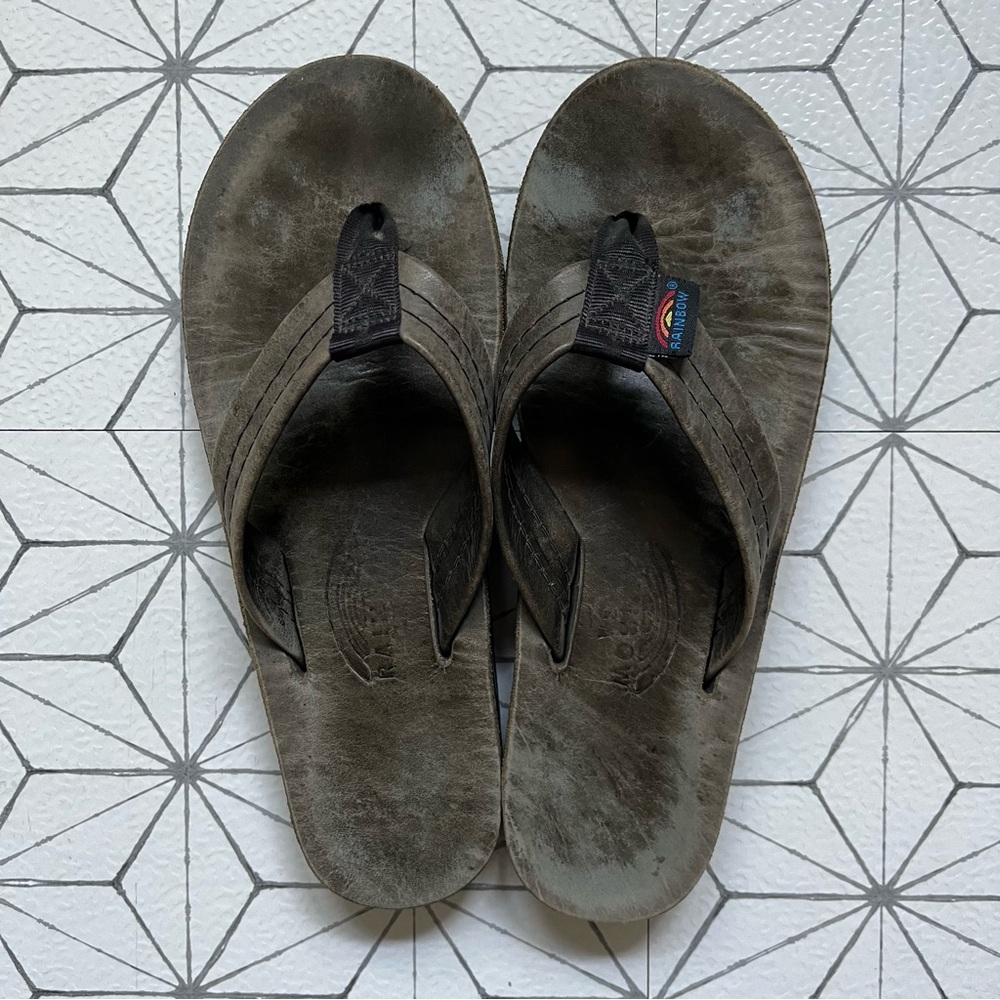 Rainbow sandals luxury leather flip flops